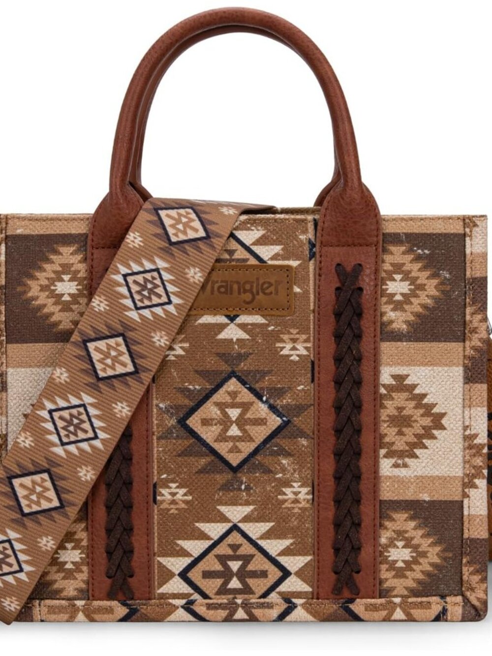 Wrangler Tote Bag for Women Western Camo Pattern Canvas Crossbody bag Handbag Vi